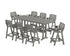POLYWOOD Nautical 9-Piece Bar Set with Trestle Legs in Slate Grey