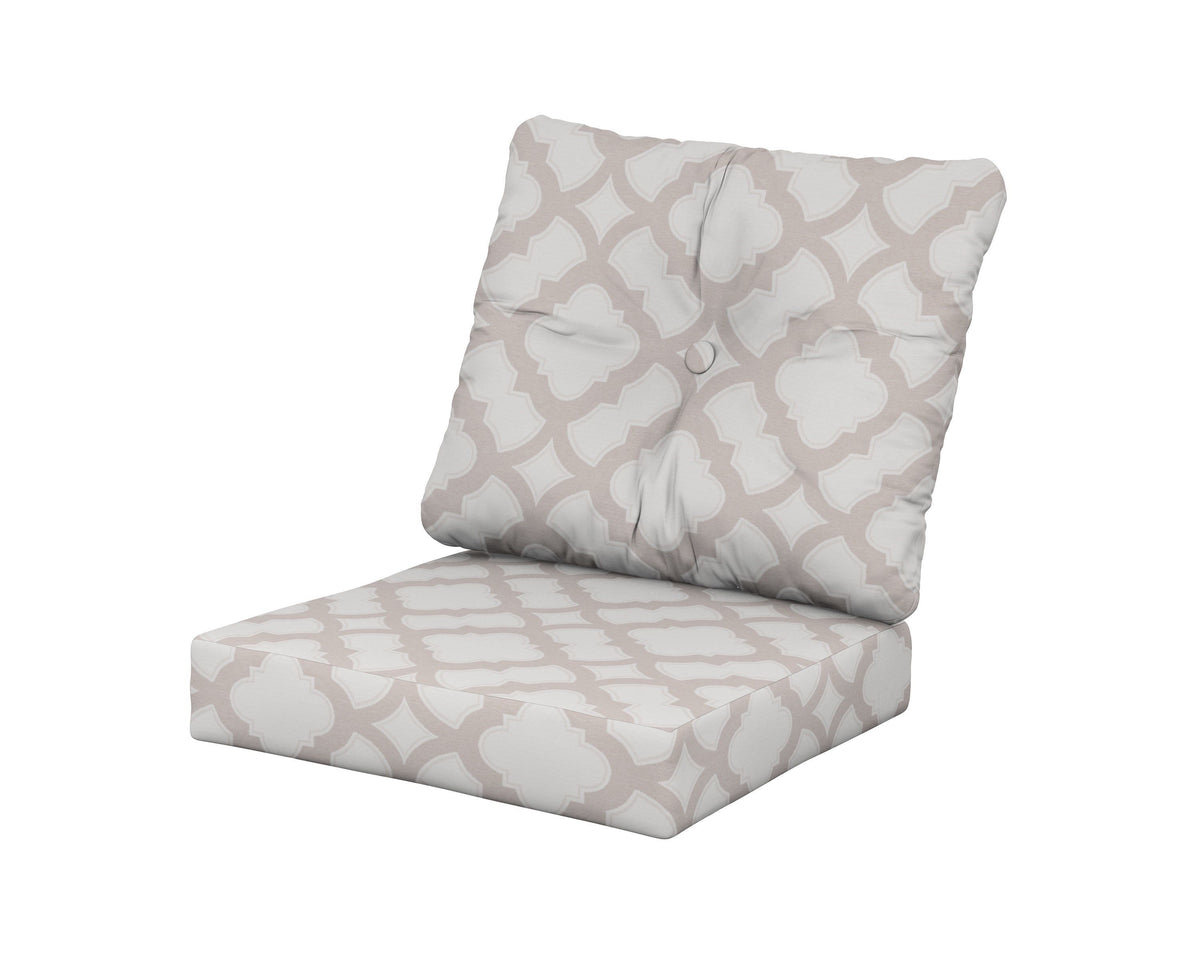 POLYWOOD Prescott Seat/Back Cushions in Trellis Dune Burlap