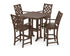 POLYWOOD Country Living Wovendale 5-Piece Bar Set with Trestle Legs in Mahogany