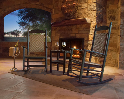 POLYWOOD Jefferson 3-Piece Woven Rocker Set in an outdoor setting