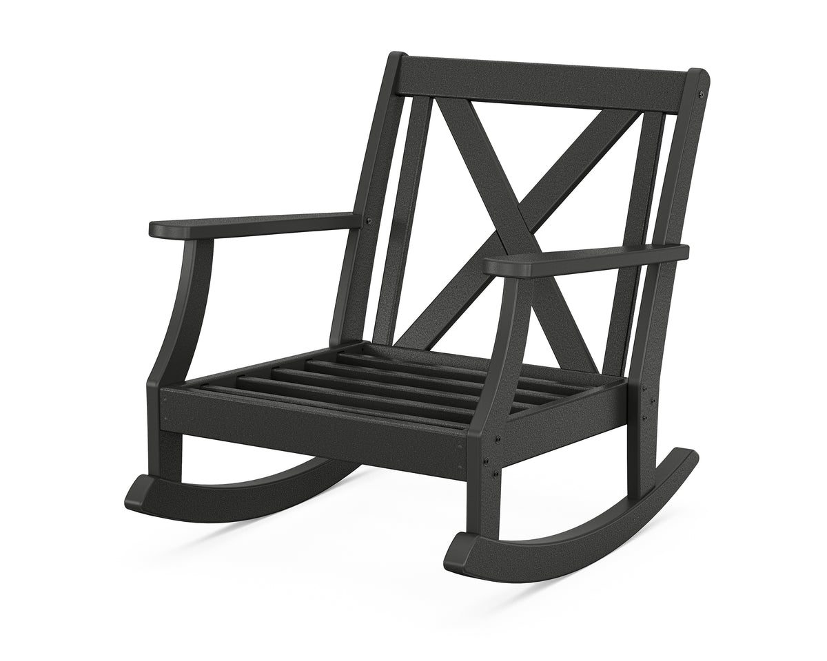 POLYWOOD Braxton Deep Seating Rocking Chair Frame in Black