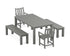 POLYWOOD Traditional Garden 5-Piece Parsons Dining Set with Benches in Slate Grey