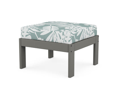 POLYWOOD Vineyard Modular Ottoman in Slate Grey / Leaf Glacier Spa