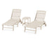 POLYWOOD Cottage 3-Piece Chaise Set with Wheels in Sand