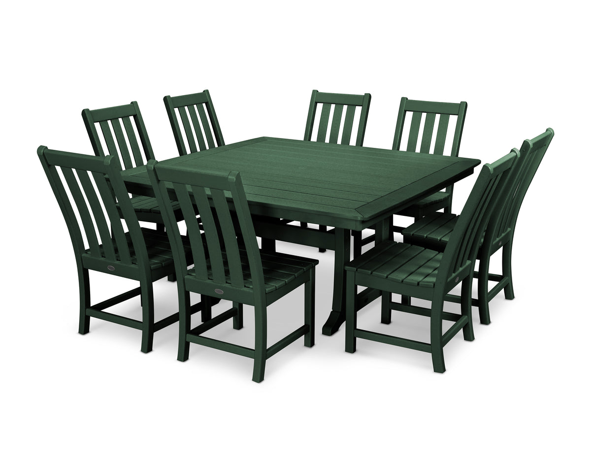 POLYWOOD Vineyard 9-Piece Dining Set in Green