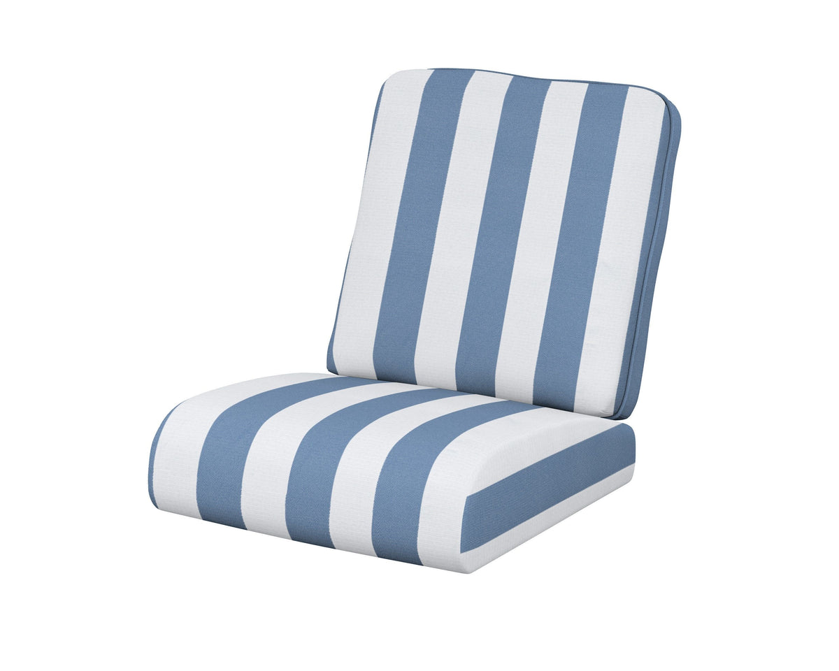 POLYWOOD Club Seat/Back Cushion in Cabana Stripe Sky Blue