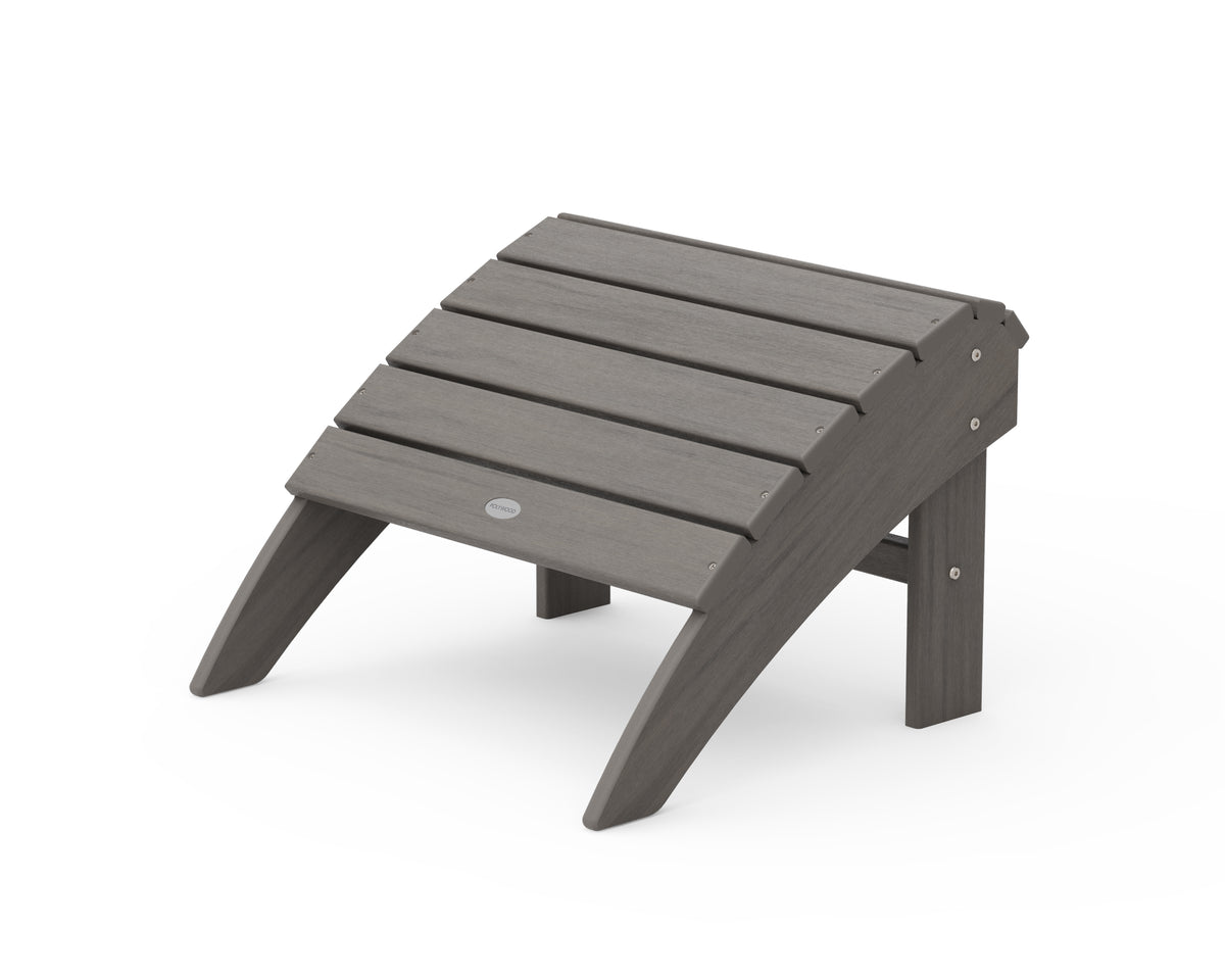 POLYWOOD Vineyard Curveback Adirondack Ottoman in Driftwood