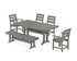 POLYWOOD Lakeside 6-Piece Farmhouse Dining Set with Trestle Legs in Slate Grey