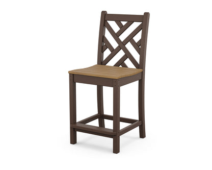 POLYWOOD Chippendale Counter Side Chair in Mahogany / Natural