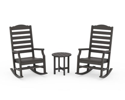 POLYWOOD Savannah 3-Piece Rocking Chair Set in Vintage Coffee