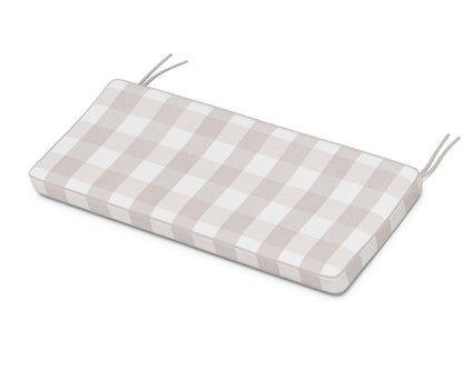 POLYWOOD Chinoiserie 48" Bench Seat Cushion in Buffalo Plaid Dune Burlap