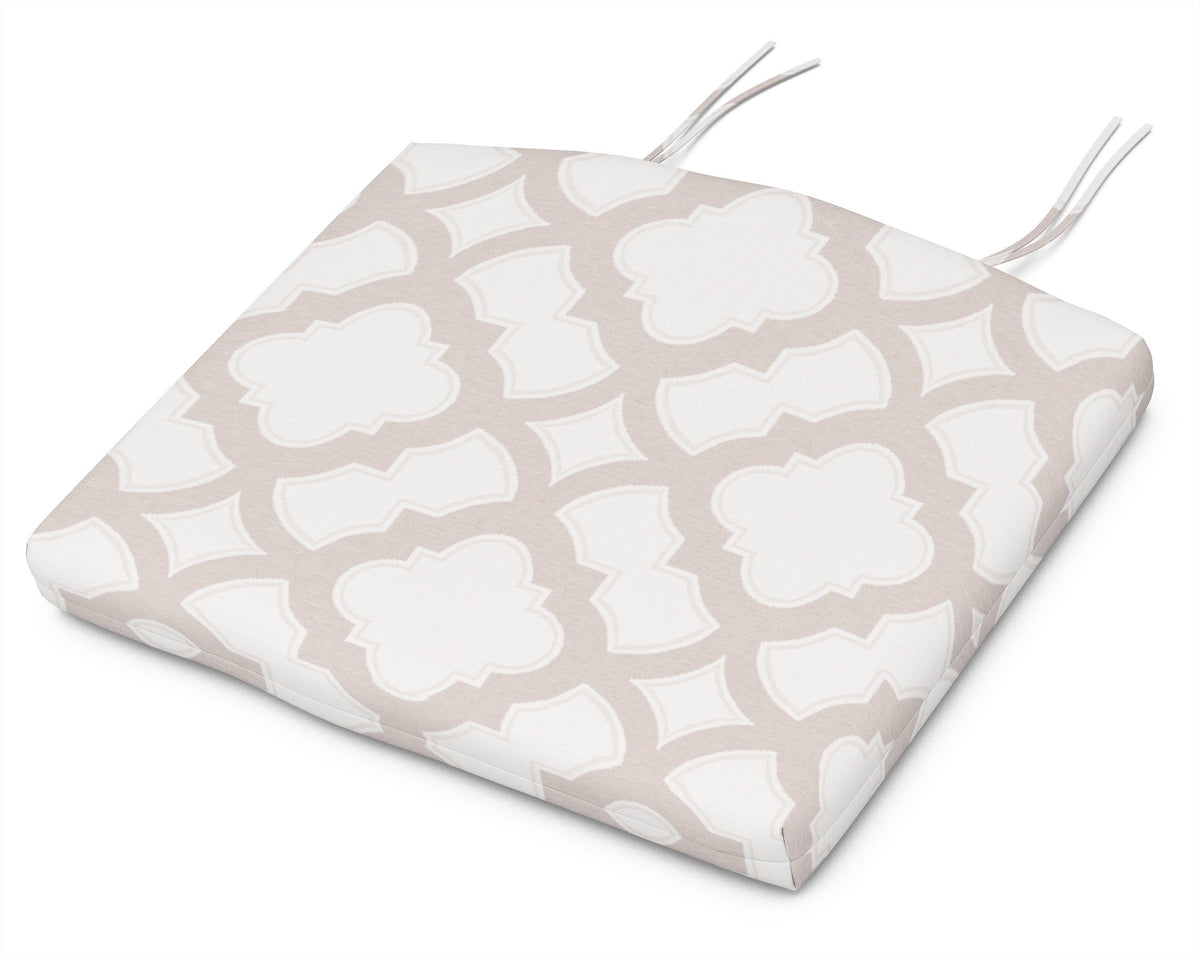 POLYWOOD Standard Seat Cushion 18"D x 22"W x 2.5"H in Trellis Dune Burlap