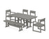 POLYWOOD EDGE 6-Piece Farmhouse Dining Set in Slate Grey