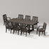 POLYWOOD Estate Arm Chair 9-Piece A-Frame Table Dining Set in Vintage Coffee