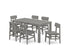 POLYWOOD Modern Studio Urban Chair 7-Piece Parsons Table Dining Set in Slate Grey