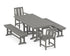 POLYWOOD Mission 5-Piece Farmhouse Dining Set with Benches in Slate Grey