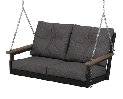 POLYWOOD Vineyard Deep Seating Swing in Black / Kona / Ash Charcoal