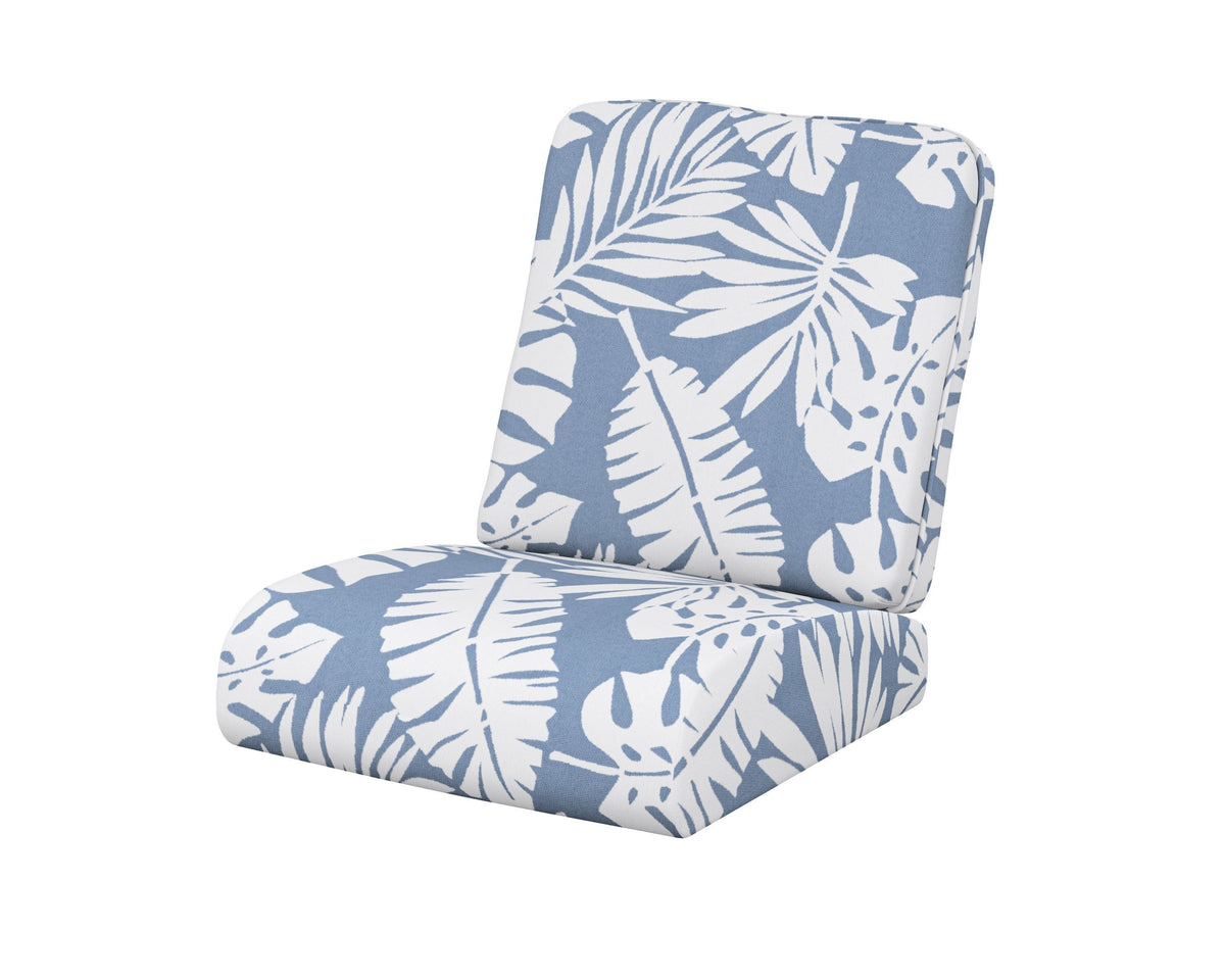 POLYWOOD Club Seat/Back Cushion in Leaf Sky Blue