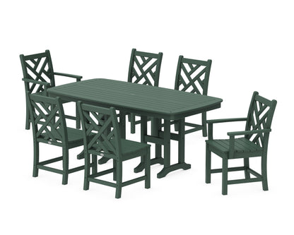 POLYWOOD Chippendale 7-Piece Dining Set in Green
