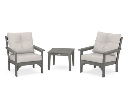 POLYWOOD Vineyard 3-Piece Deep Seating Set in Slate Grey / Cast Ash