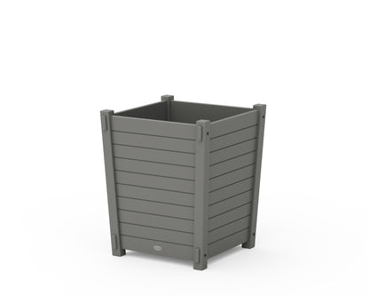 POLYWOOD Nautical Large Tapered Square Short Planter Box in Slate Grey