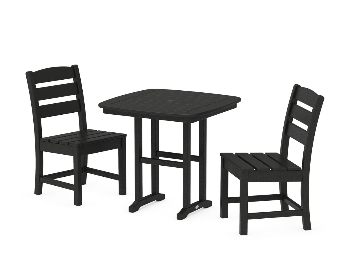 POLYWOOD Lakeside Side Chair 3-Piece Dining Set in Black