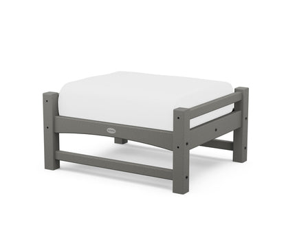 POLYWOOD Club Ottoman in Slate Grey / Natural