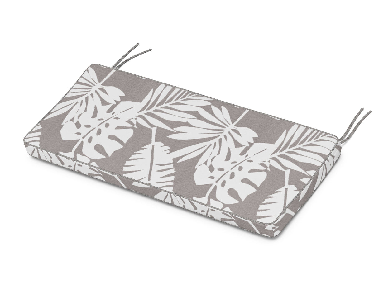 POLYWOOD Chinoiserie 48" Bench Seat Cushion in Leaf Grey Mist