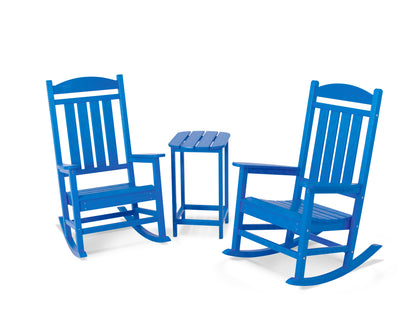 POLYWOOD Presidential Rocker 3-Piece Set in Pacific Blue