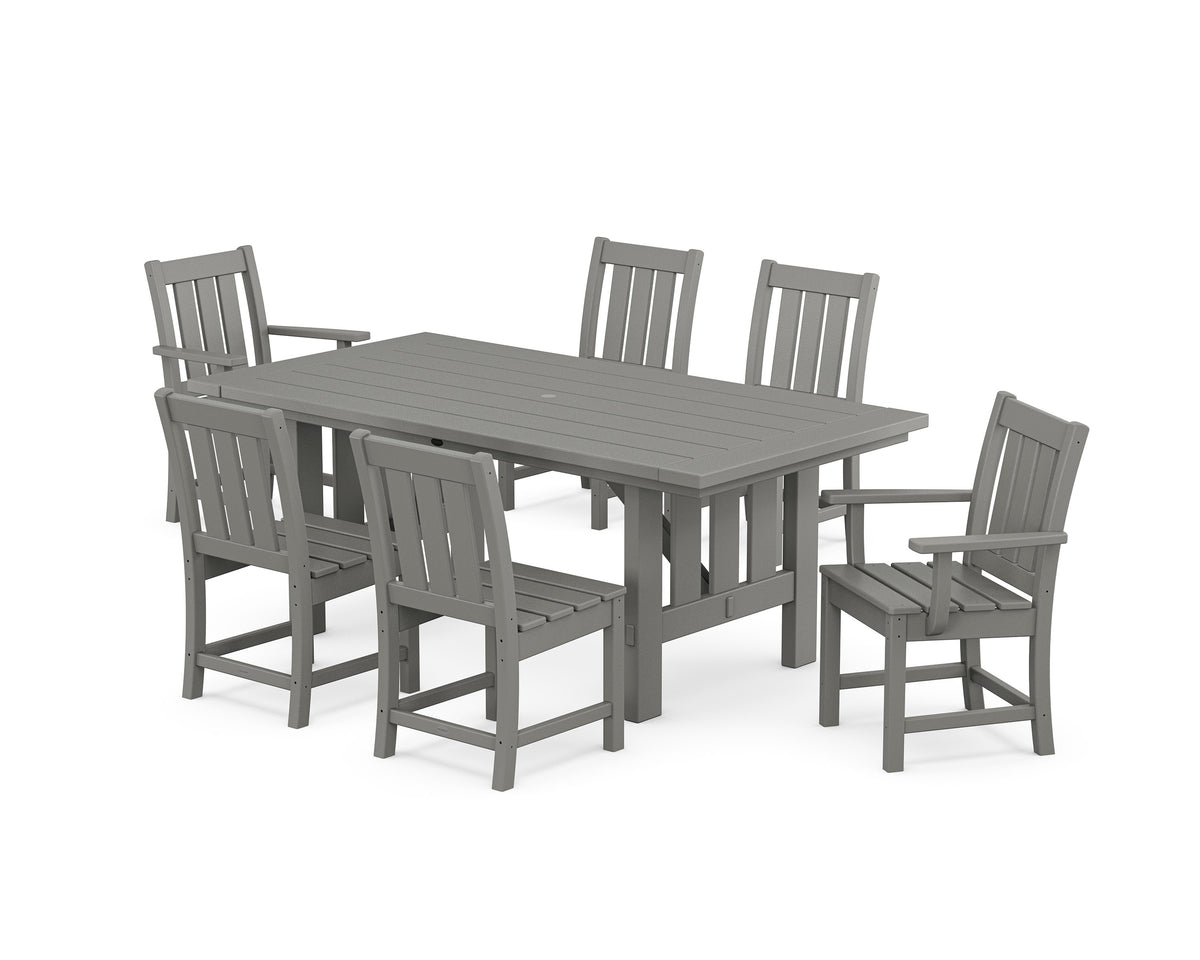 POLYWOOD Oxford 7-Piece Dining Set with Mission Table in Slate Grey