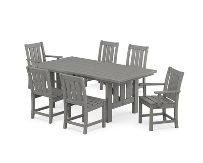 POLYWOOD Oxford 7-Piece Dining Set with Mission Table in Slate Grey