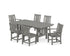 POLYWOOD Oxford 7-Piece Dining Set with Mission Table in Slate Grey