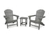 POLYWOOD South Beach Adirondack 3-Piece Set in Slate Grey