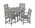 POLYWOOD Lakeside 5-Piece Farmhouse Dining Set in Slate Grey