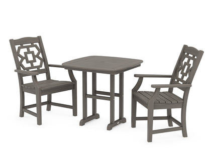 POLYWOOD Chinoiserie 3-Piece Dining Set in Driftwood