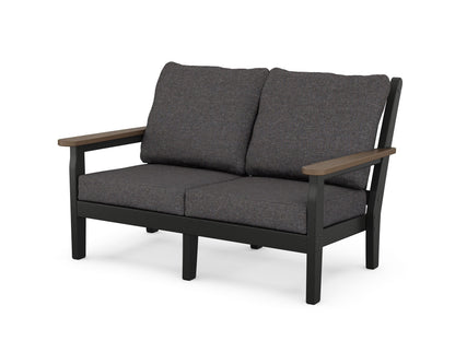 POLYWOOD Chippendale Deep Seating Loveseat in Black / Kona / Ash Charcoal