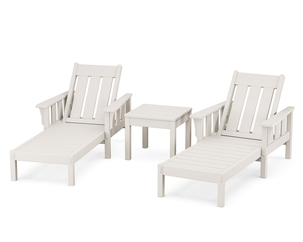 POLYWOOD Acadia 3-Piece Chaise Set in Sand