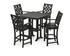 POLYWOOD Country Living Wovendale 5-Piece Bar Set with Trestle Legs in Black