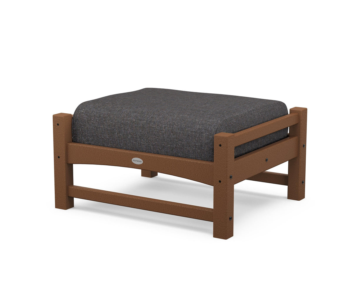 POLYWOOD Club Ottoman in Teak / Ash Charcoal