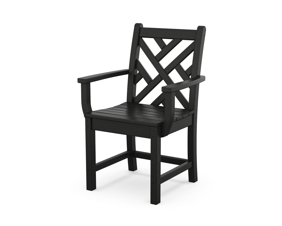 POLYWOOD Chippendale Dining Arm Chair in Black