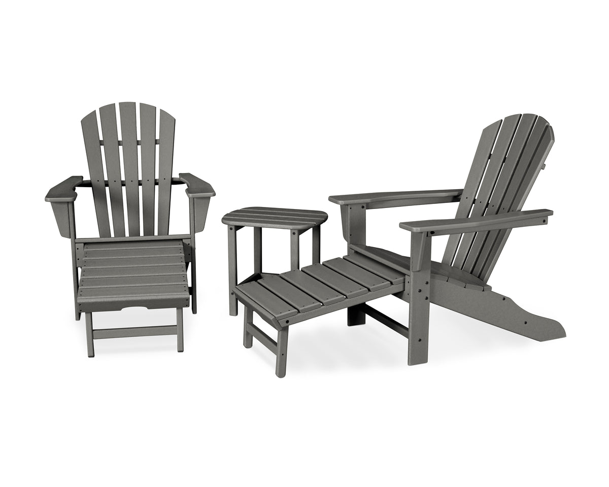 POLYWOOD Palm Coast Ultimate Adirondack 3-Piece Set in Slate Grey