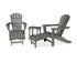 POLYWOOD Palm Coast Ultimate Adirondack 3-Piece Set in Slate Grey