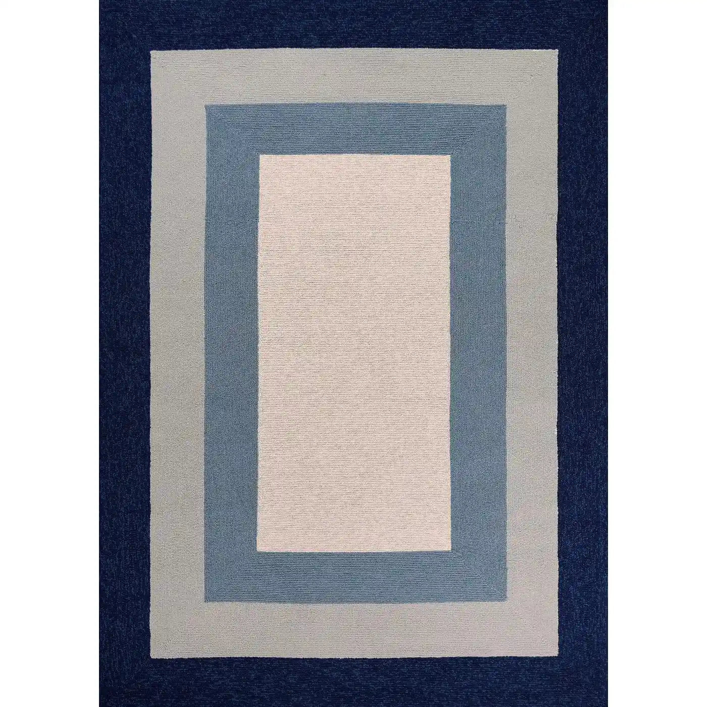 KAS Rugs Outdoor Rugs Slate/Navy Libby Langdon Hamptons Indoor/Outdoor Rug