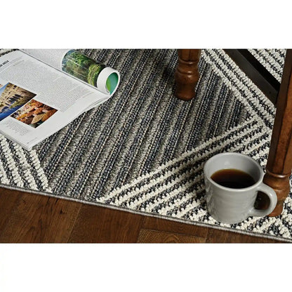 KAS Rugs Outdoor Rugs Terrace Grey/Ivory Diamonds Indoor/Outdoor Rug