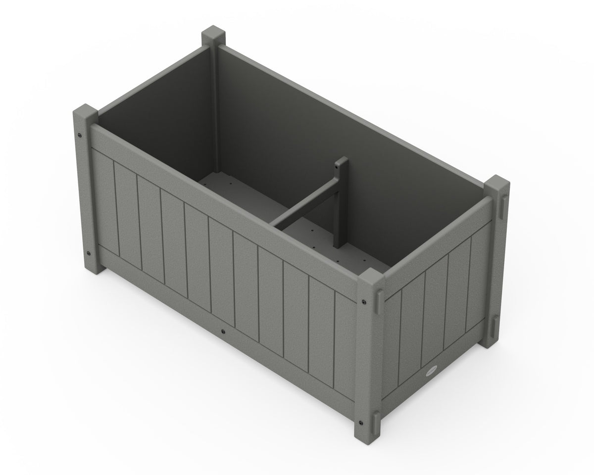 POLYWOOD Vineyard Large Rectangle Double Planter Box angle view