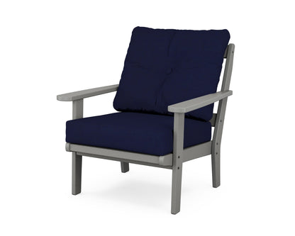 POLYWOOD Mission Deep Seating Chair in Slate Grey / Navy