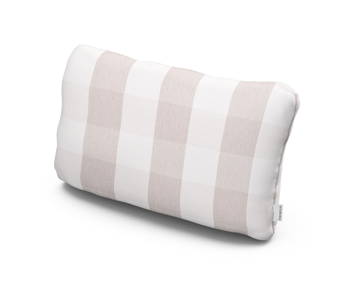 POLYWOOD Outdoor Lumbar Pillow in Buffalo Plaid Dune Burlap