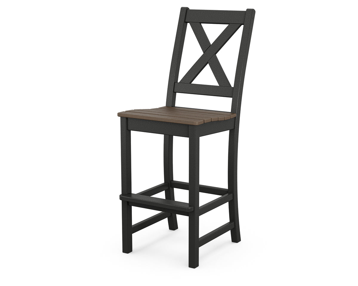 POLYWOOD Braxton Bar Side Chair in Black / Kona