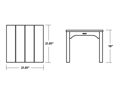 POLYWOOD Chinoiserie End Table dimensions