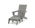 POLYWOOD Modern Studio Adirondack Chair with Ottoman in Slate Grey